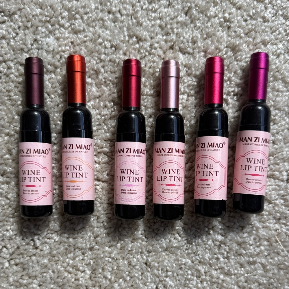 Wine Lip Tint Set 6 total — Red, Pink, Purple & Orange Shades